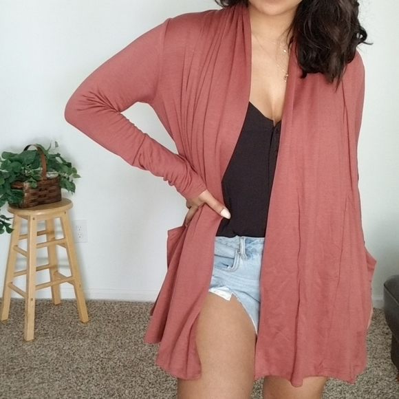 𝙇𝘼𝙎𝙏 𝙊𝙉𝙀 | ULTRAMODERN OPEN CARDIGAN MAUVE - Picture 5 of 8